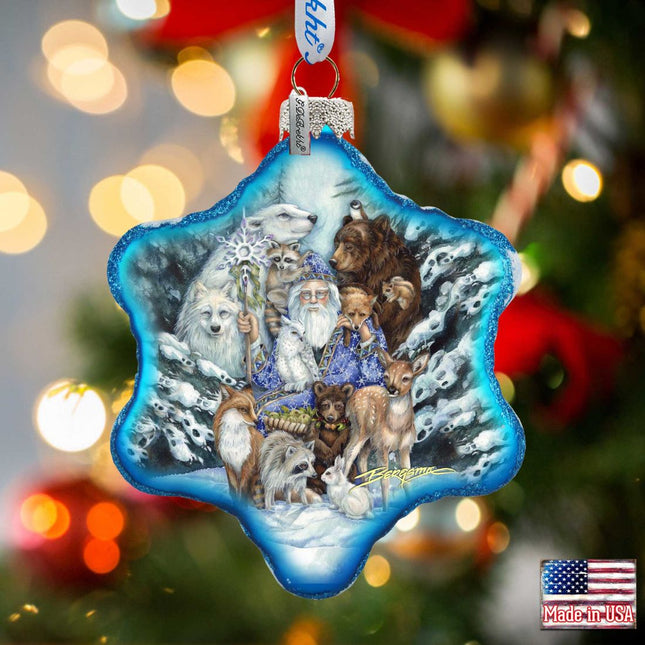 Gather in Peace Father Winter Glass Ornament by J. Bergsma - Christmas Decor - 754-968-JB-0