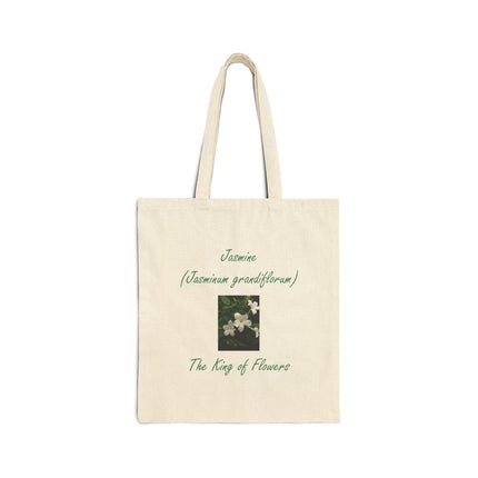 Jasmine Flower Cotton Tote Bag — "The King of Flowers" Botanical Shopper