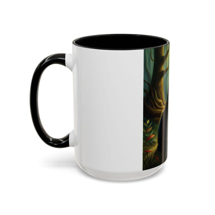 Mystical Fairy & Cat Mug – Enchanted Forest Design, 15oz Accent