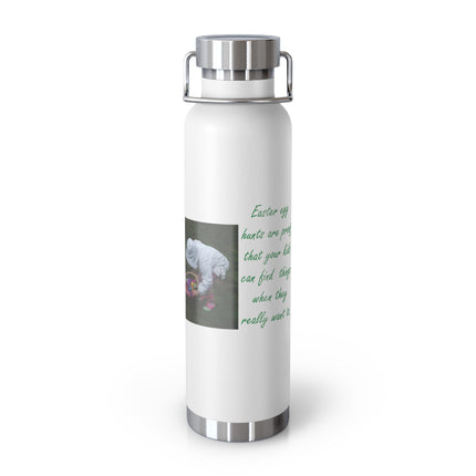 Copper Insulated Water Bottle - 22oz with Easter Design & Humorous Quote
