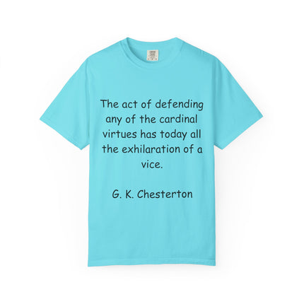 Unisex Statement Tee – “Defending Virtue” Chesterton Quote