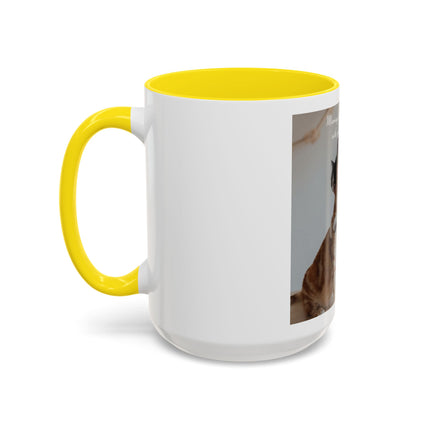 Cat Hug Coffee Mug – "Marriage is an Endless Sleepover" Accent Mug