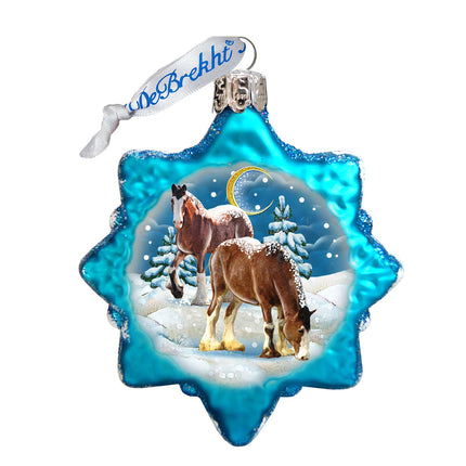 Santa Horse Mercury Glass Ornament by G. DeBrekht - Wildlife Holiday Décor - 771022-4