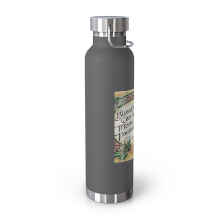 Inspirational Copper Insulated Water Bottle - 22oz with Blessing Design