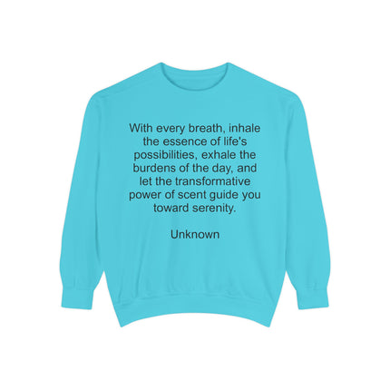 Breath & Serenity Sweatshirt — Inspirational Quote Crewneck