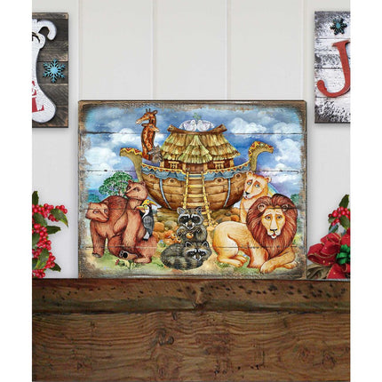 Noah's Ark Wooden Wall Art by G. DeBrekht - Nativity Holiday Decor - 8173521B-2