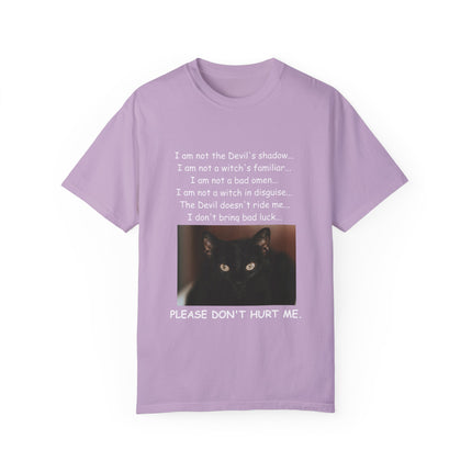 Unisex Cat-Themed T-Shirt – "Please Don't Hurt Me" Design