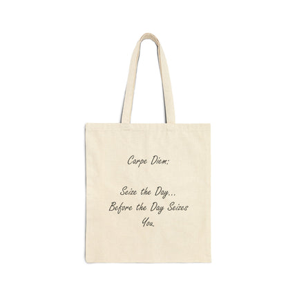 Canvas Tote Bag — "Carpe Diem: Seize the Day" Inspirational Quote Tote