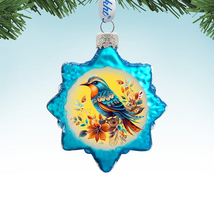 Blue Sparrow Mercury Glass Ornaments by G. Debrekht - Wildlife Holiday Decor - 776007-1