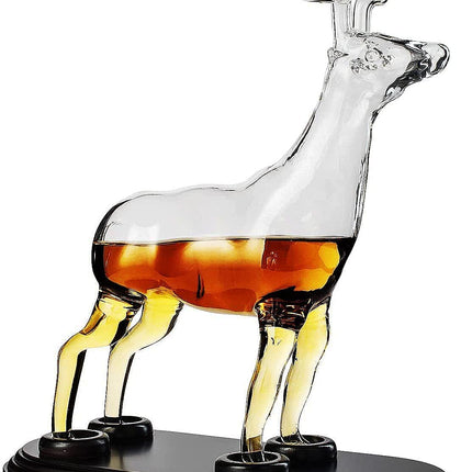 Stag Antler Crystal Decanter - Elegant Stag/Reindeer Liquor Decanter by The Wine Savant - Luxury Decanter for Bourbon, Scotch, or Whiskey 750ml Perfect For Any Bar, Hunter's Gift Hunting Enthusiasts-4