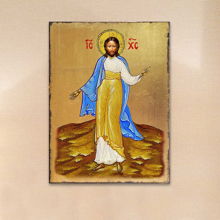 Jesus Wooden Gold Plated Religious Christian Sacred Icon - Inspirational Icon Decor - 85051-0