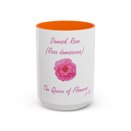 Damask Rose Coffee Mug — "The Queen of Flowers" Botanical Tea Cup