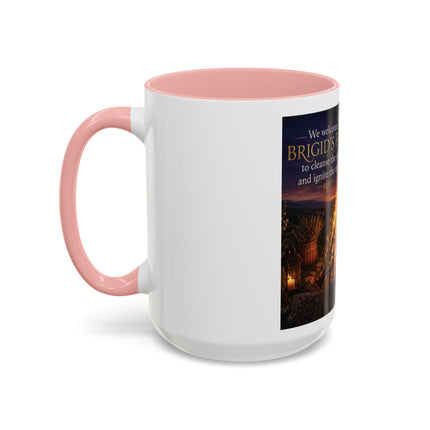 Brigid’s Fire Accent Coffee Mug — Pagan Imbolc Celebration Tea Cup (11/15oz)