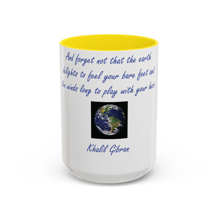 15oz Ceramic Mug with Khalil Gibran Quote | Earth Accent Cup