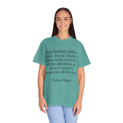 Victor Hugo Quote T-Shirt — 'There Is Room in the Heart' Literary Tee