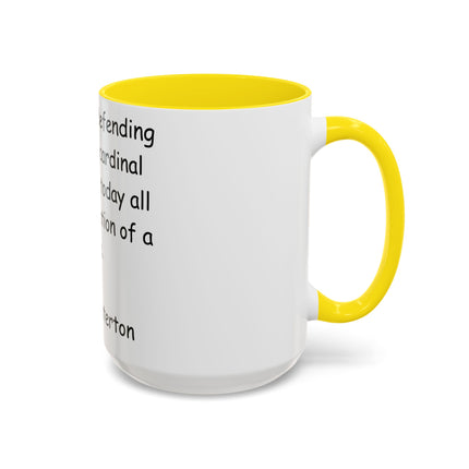 Defend Virtue Mug – 15oz Accent Ceramic | G.K. Chesterton Quote