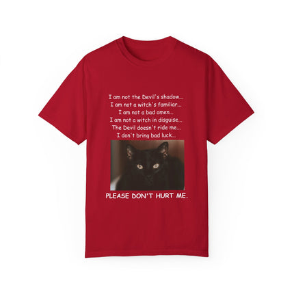 Unisex Cat-Themed T-Shirt – "Please Don't Hurt Me" Design