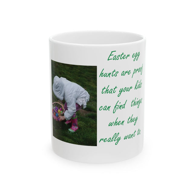 Funny Easter Egg Hunt Mug – 11oz Ceramic for Parents & Teachers