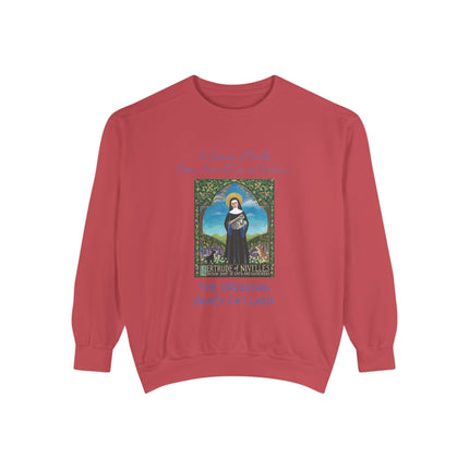 St. Gertrude Sweatshirt — "Patron Saint of Cats and Gardeners" Design