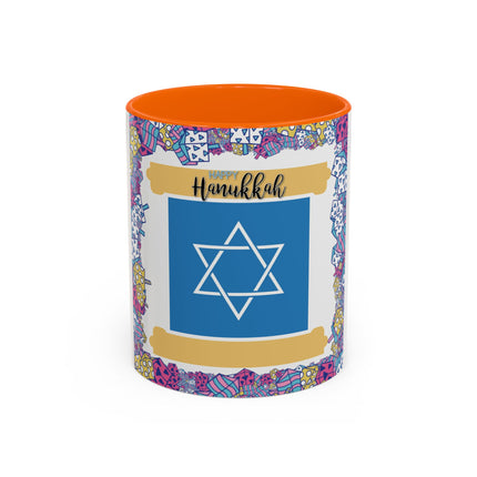 Happy Hanukkah Mug – 11oz Accent Ceramic Cup for Festive Joy