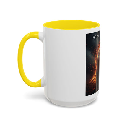 Aging Is Sacred Fire Coffee Mug — Fantasy Elder Couple Accent Mug (11/15oz)