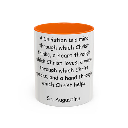 Inspirational St. Augustine Coffee Mug - Colored Accent - Perfect Gift for Christians - 11oz