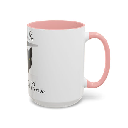Proud Cat Person Accent Mug – 15oz Ceramic Gift for Cat Lovers