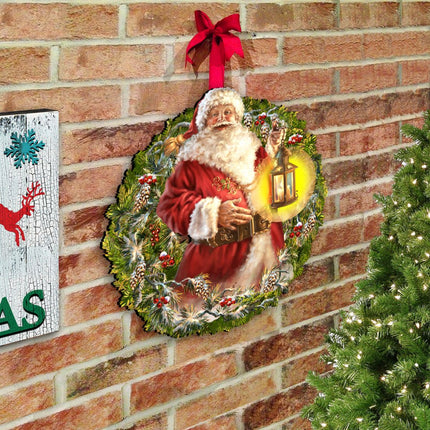 Enchanted Christmas Santa wreath Door Decor by D. Gelsinger - Christmas Decor - 8461051H-1003-2