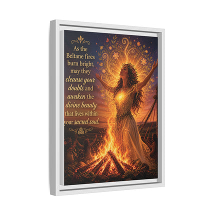 Beltane Fire Framed Canvas Print — Inspirational Pagan Wall Art