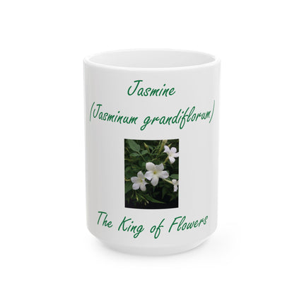 Jasmine Floral Mug – King of Flowers, 15oz Ceramic