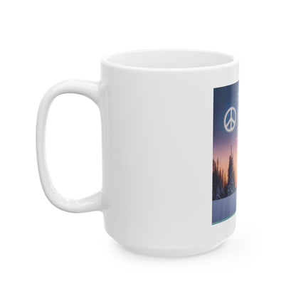 Peace for Christmas Ceramic Mug — "All I Want for Christmas Is Peace" Holiday Coffee Cup (11oz/15oz)