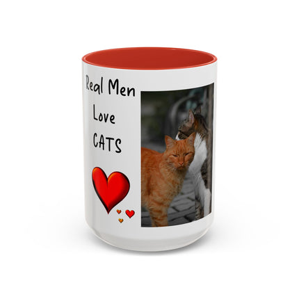 Real Men Love Cats Accent Mug – 15oz Ceramic Gift