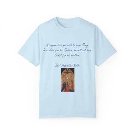 Saint Kolbe Marian Tee – Unisex Garment-Dyed Shirt on Faith & Family