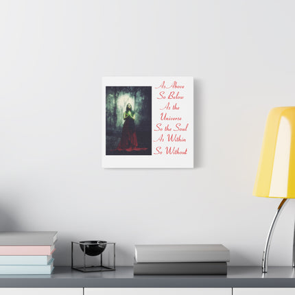 As Above So Below Inspirational Wall Canvas - Mystical Woman Quote Stretched Matte Canvas