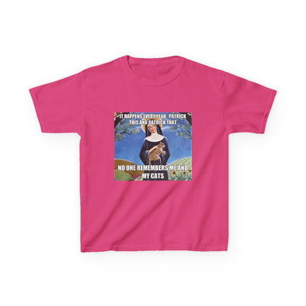 Funny Kids Cat Meme Tee – ‘No One Remembers Me and My Cats’