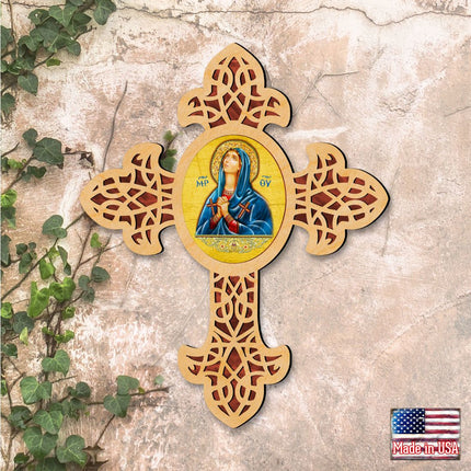 Mary Magdalene Pointy Wooden Cross by Museum Icons - Inspirational Icon Decor - 88314-2
