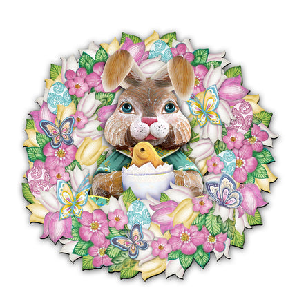 Bunny Holiday Door Wreath by G. DeBrekht - Easter Spring Decor - 8185301-2H-4