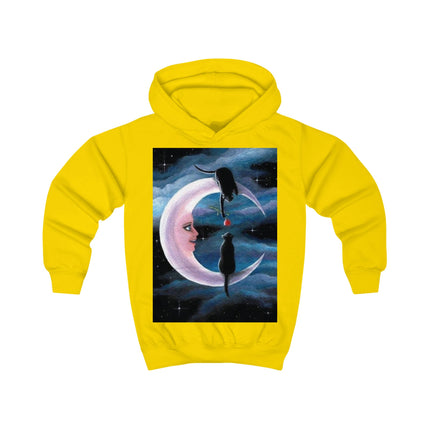 Kids Hoodie - Moonlit Cats & Crescent Moon Night Sky Hoodie