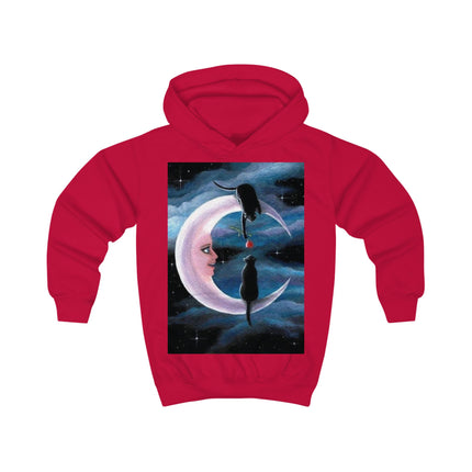 Kids Hoodie - Moonlit Cats & Crescent Moon Night Sky Hoodie