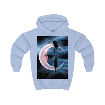 Kids Hoodie - Moonlit Cats & Crescent Moon Night Sky Hoodie