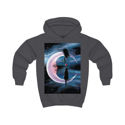 Kids Hoodie - Moonlit Cats & Crescent Moon Night Sky Hoodie