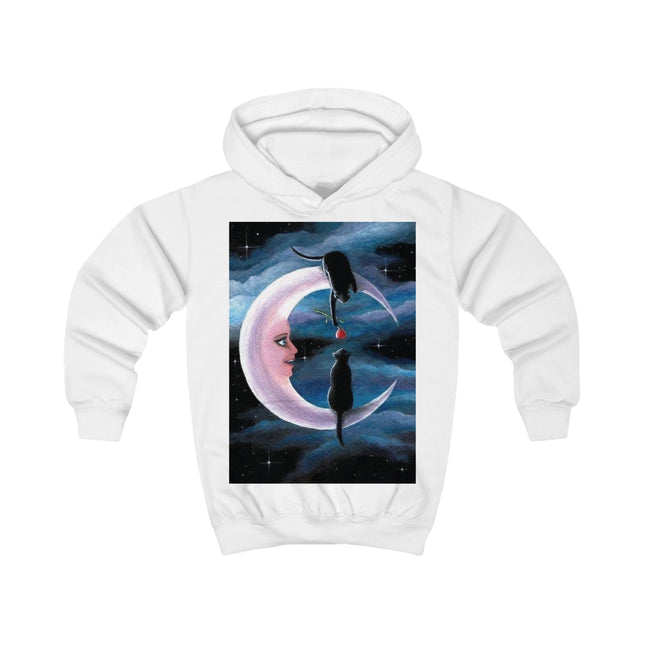 Kids Hoodie - Moonlit Cats & Crescent Moon Night Sky Hoodie