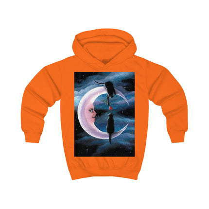 Kids Hoodie - Moonlit Cats & Crescent Moon Night Sky Hoodie