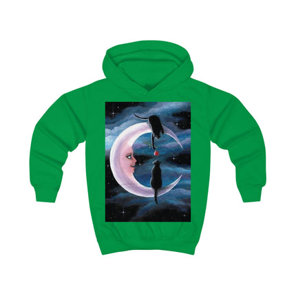 Kids Hoodie - Moonlit Cats & Crescent Moon Night Sky Hoodie