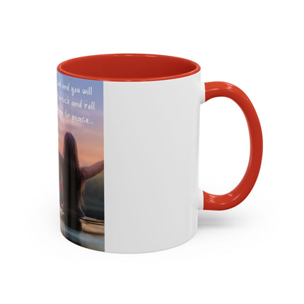 Ageless Hippie Soul Mug | 11oz Accent Cup with Lotus & Uplifting Quote