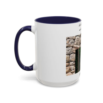 Newton Quote Accent Mug – 15oz Ceramic Cup with Stone Design