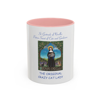 Saint Gertrude ‘Original Crazy Cat Lady’ Accent Coffee Mug