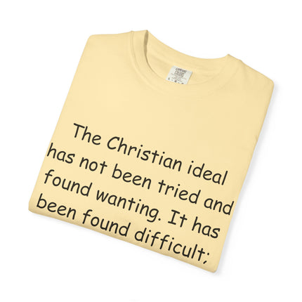 Inspirational Quote Unisex Garment-Dyed T-Shirt - G.K. Chesterton Design