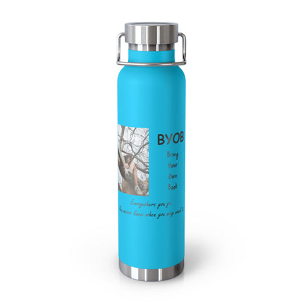 BYOB Copper Vacuum Insulated Water Bottle - 22oz - Bring Your Own Book Design