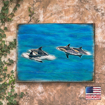 Spearman Shamus Killer Whales Wooden Coastal Wall Art by Nature Wonders - Coastal Sea-Life Decor - 95255B-1
